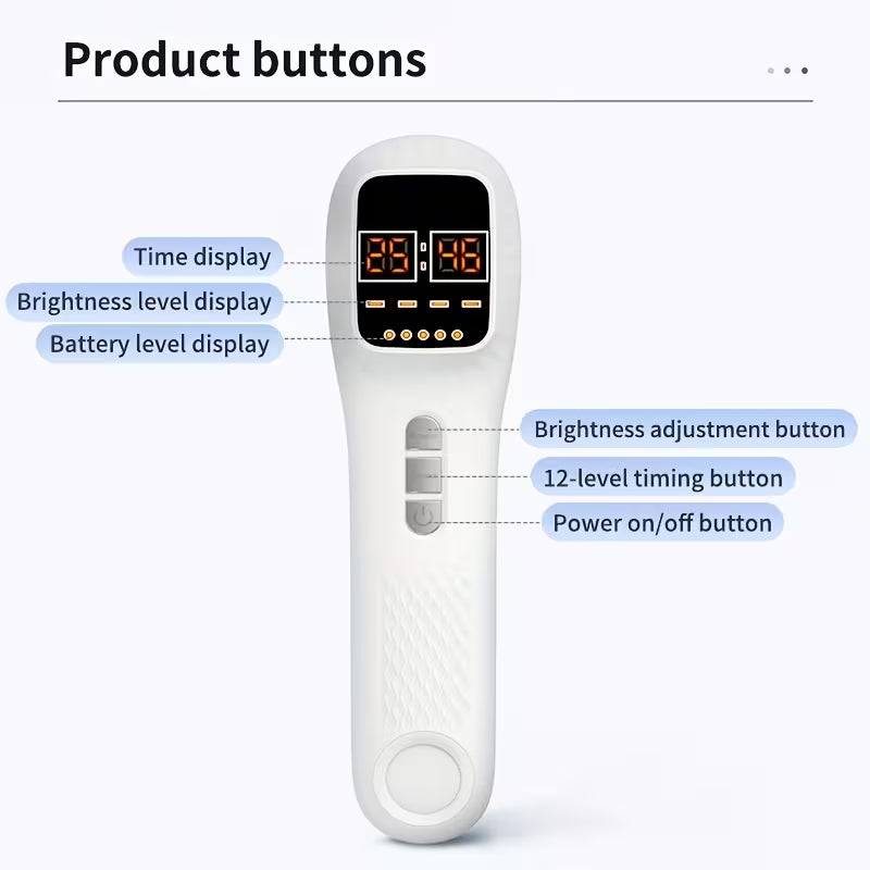 USB Rechargeable Red Light Therapy Device (650nm & 808nm) – Handheld Body, Face & Joint Care Tool