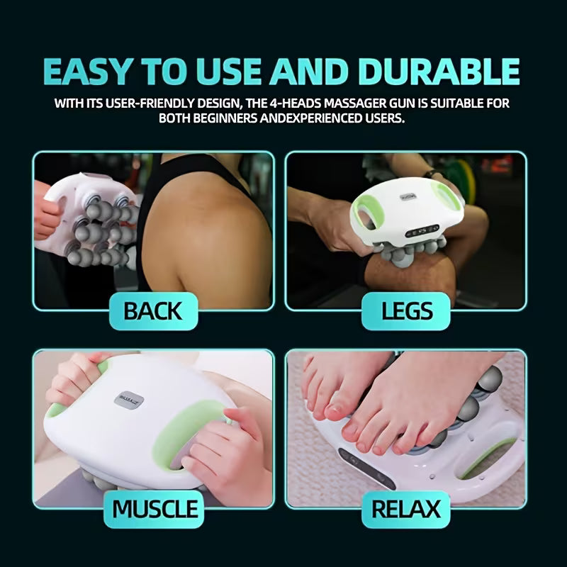 18-Head Electric Body Massager with Heat & Vibration | USB Rechargeable