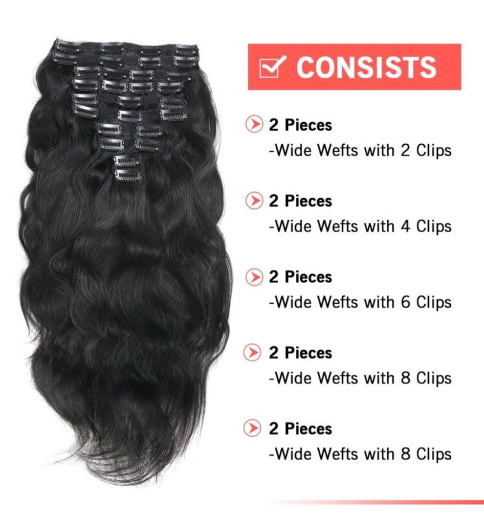 Black Eave Human Hair Clip-in
