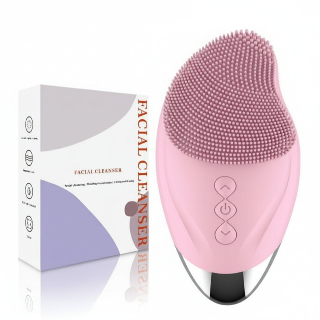 Facial Cleansing Device, Waterproof Beauty Instrument, Eye Beauty Device - Pink