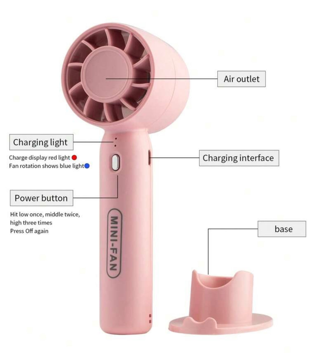 Portable USB Rechargeable Mini Fan for Lashes