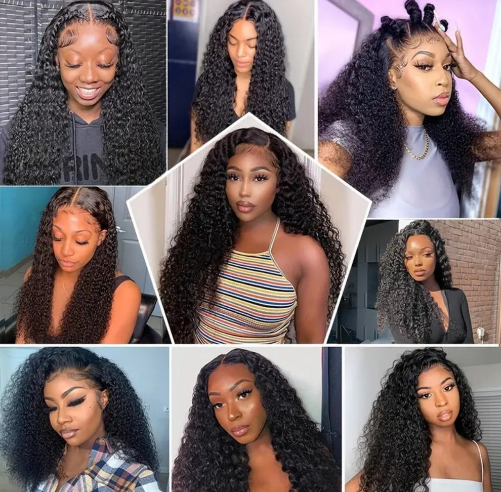 22-inch Brazilian Hair Water Wave Glueless Wig-13x4 Full Frontal Lace Wig