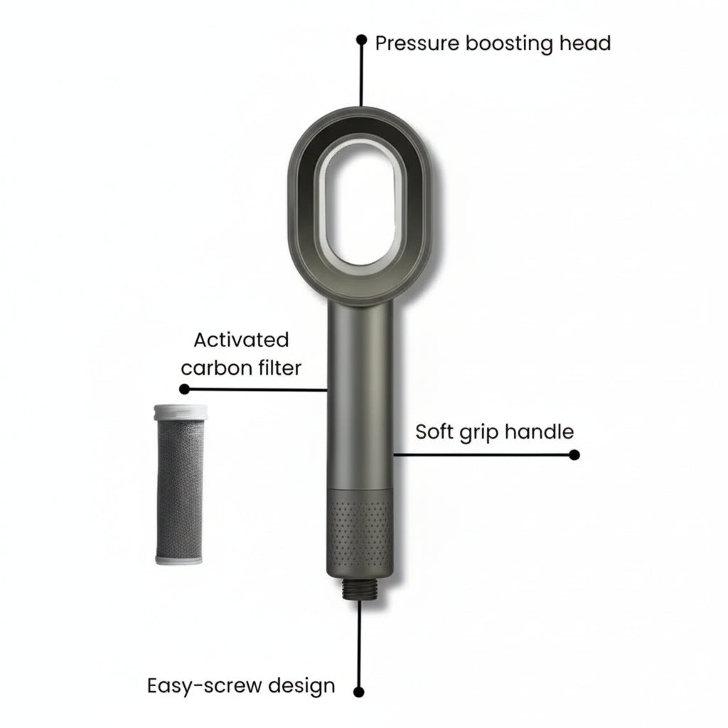 Compact Handheld Shower Head Designed For Optimal Water Pressure & Purity