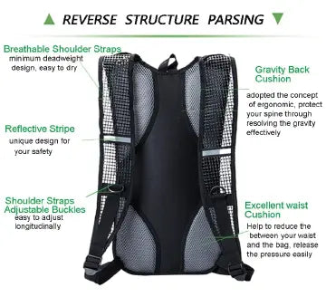 Tactical Hydration Backpack, Green Set, 2.0L Bladder For Hiking, Biking, Running