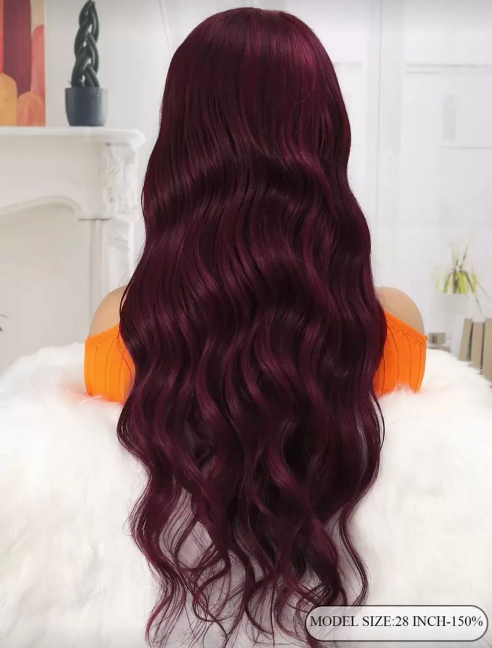 Burgundy Lace Front Wig - Human Blend 26-inch