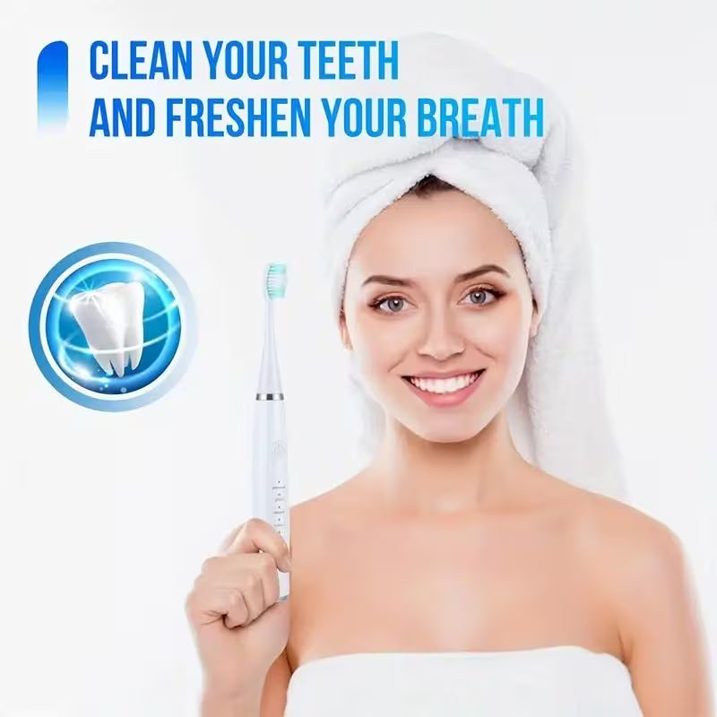 USB Rechargeable Electric Teeth Cleaner – 5-Mode Plaque & Tartar Remover Dental Care Kit