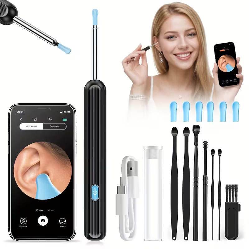 Wireless Earwax Removal Tool with Camera & Light – Smart Visual Ear Cleaner Kit