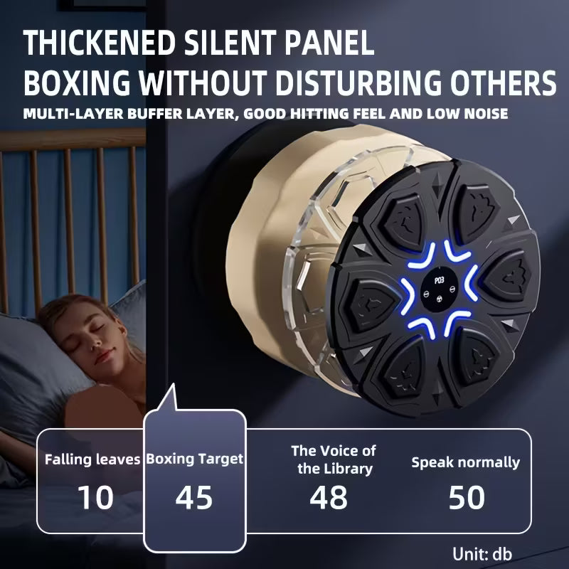 Smart Music Boxing Target – Wireless Wall-Mounted Punch Trainer with USB Charging