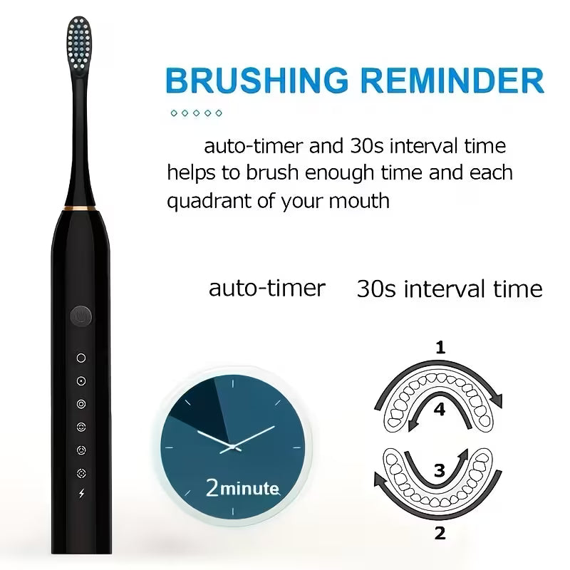 Rechargeable Smart Electric Toothbrush – 8 Heads, 6 Modes
