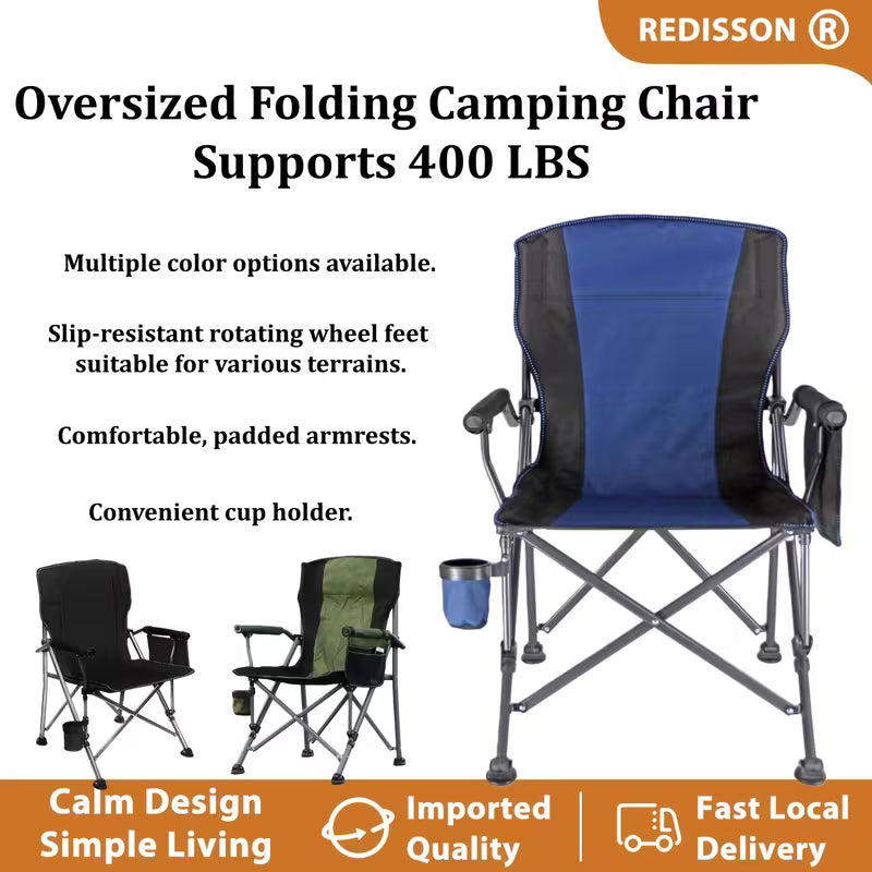 Heavy-Duty Folding Camping Chair – High Back & Cup Holder