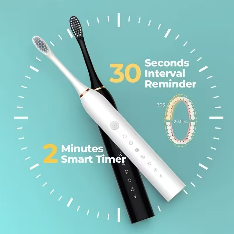 Rechargeable Smart Electric Toothbrush – 8 Heads, 6 Modes