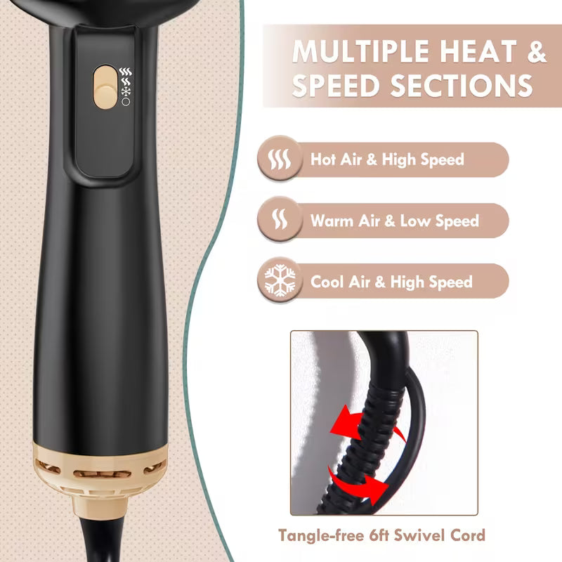 4-in-1 Hair Dryer Brush – Professional Hot Air Volumizer