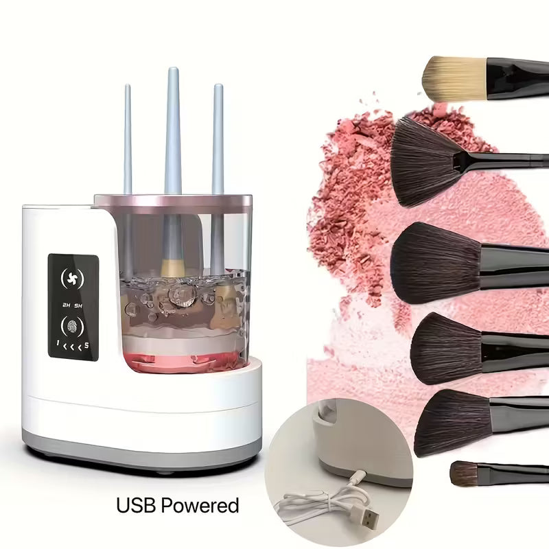 2-in-1 Electric Makeup Brush Cleaner & Dryer – USB Auto Spin
