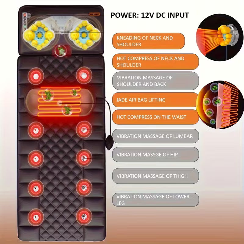 Full-Body Massage Mattress with Wave Vibration & Air Bags