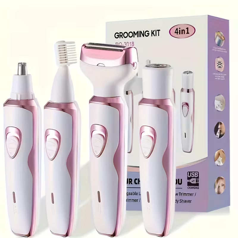 Women’s Electric Hair Remover Set – USB Rechargeable, Multi-Functional, Portable