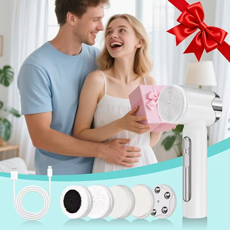 6-in-1 Electric Facial Cleansing Brush Set – Deep Clean