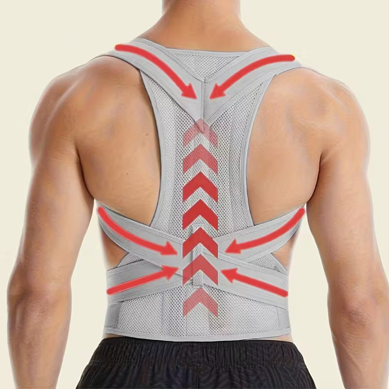 Black Adjustable Adult Back Support Belt & Posture Corrector