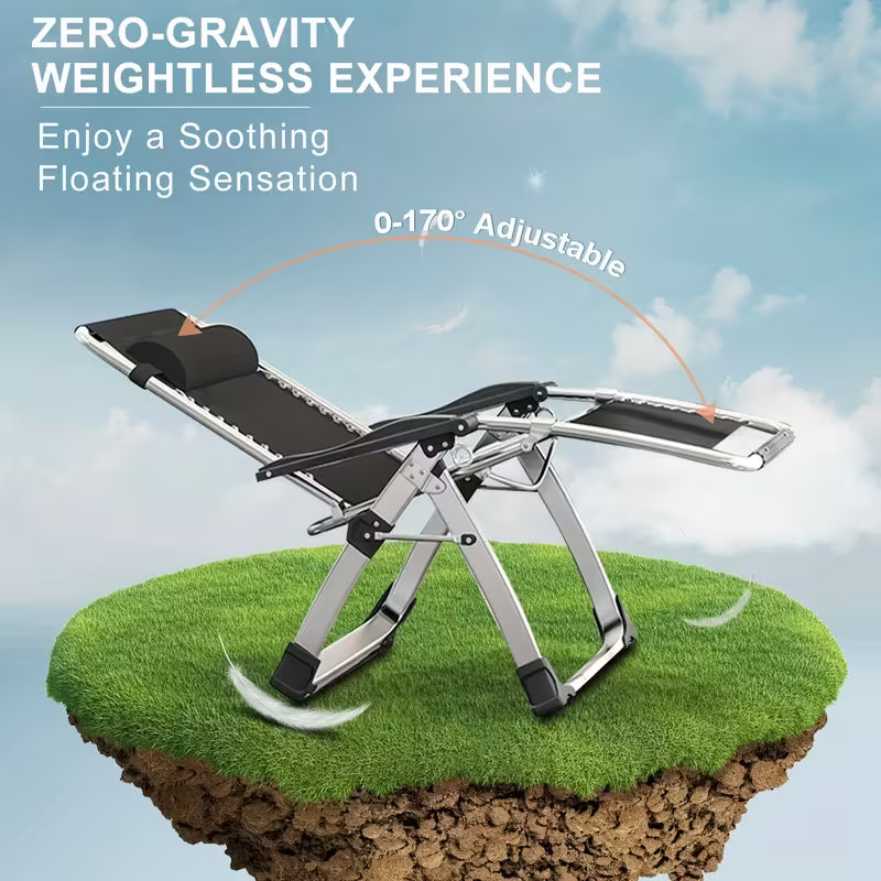 Heavy-Duty Zero Gravity Lounge Chair with Cushion & Cup Holder