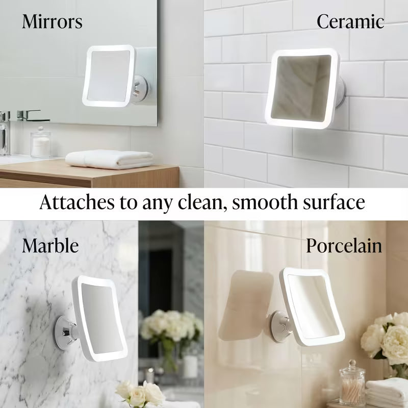 10X LED Suction Cup Vanity Mirror – 2 Light Modes
