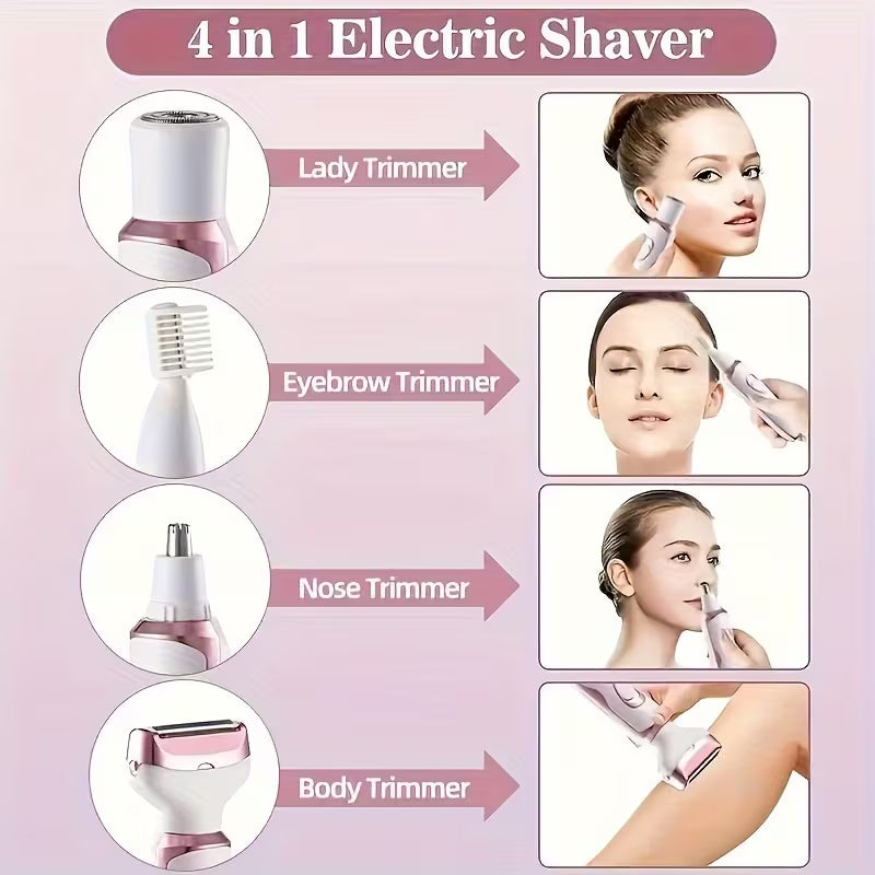 Women’s Electric Hair Remover Set – USB Rechargeable, Multi-Functional, Portable