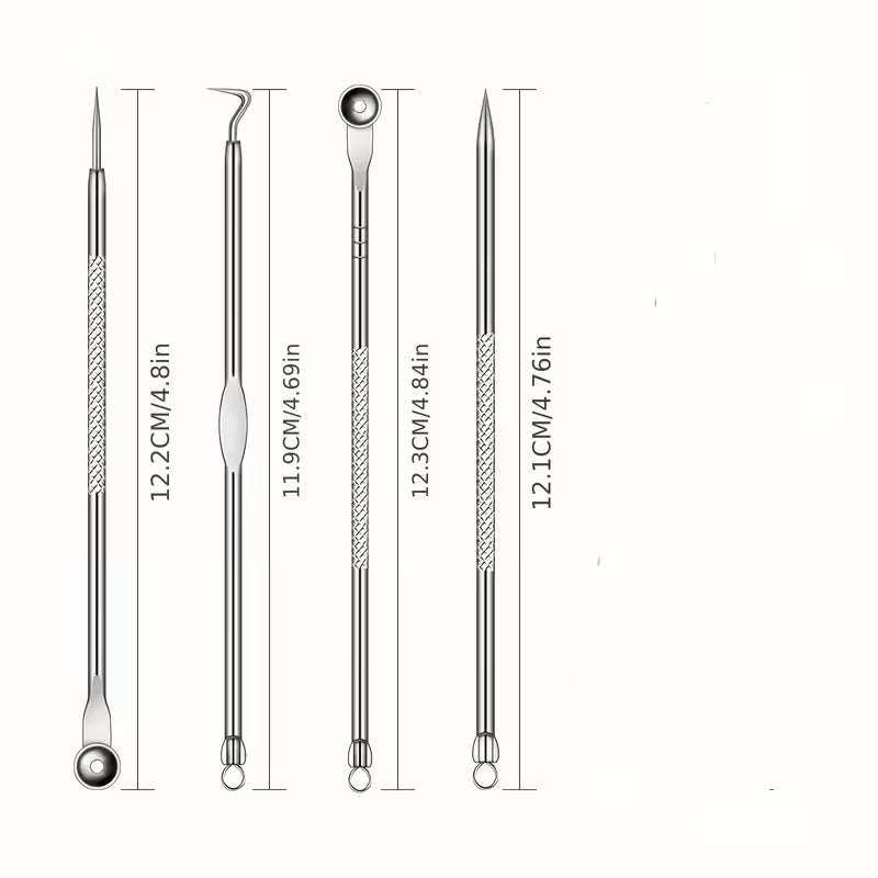 4pcs Blackhead Remover Tool Kit – Comedone Extractor Set