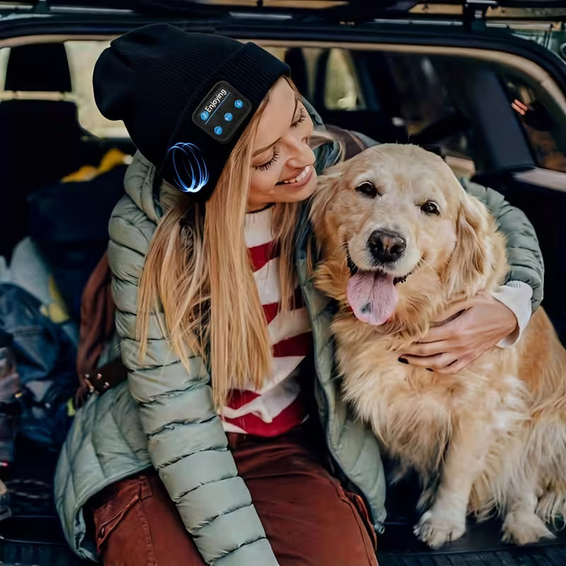 Autumn Winter Bluetooth Knitted Hat – Wireless Headset, Noise Reduction