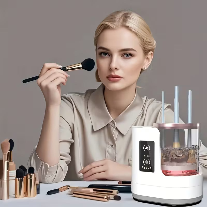 2-in-1 Electric Makeup Brush Cleaner & Dryer – USB Auto Spin