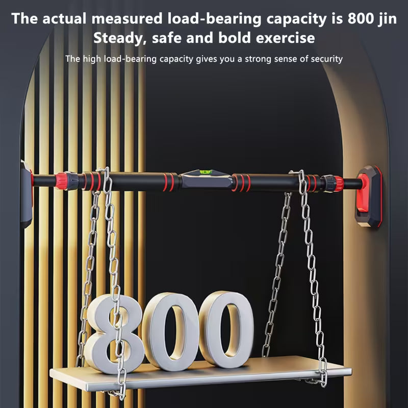 Adjustable No-Drill Door Pull-Up Bar with Level Meter