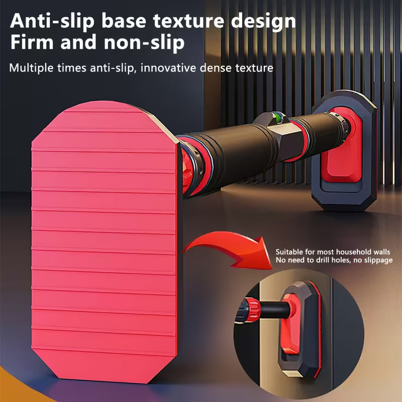 Adjustable No-Drill Door Pull-Up Bar with Level Meter