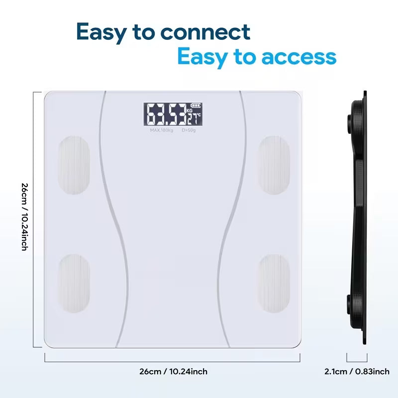 Smart Body Fat Scale – USB Rechargeable Digital BMI & Body Composition Monitor