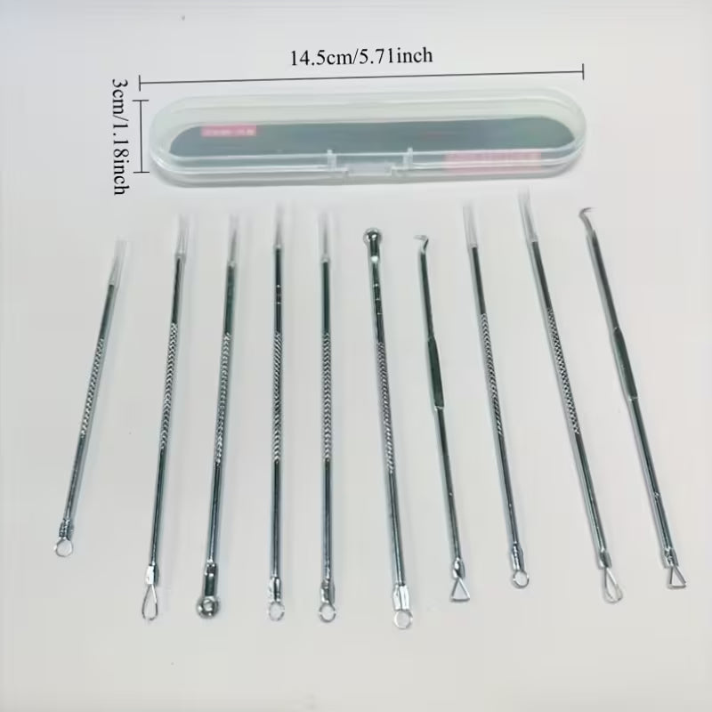 11pcs Professional Needle Set – Ultra-Fine Blackhead Remover & Pimple Picker