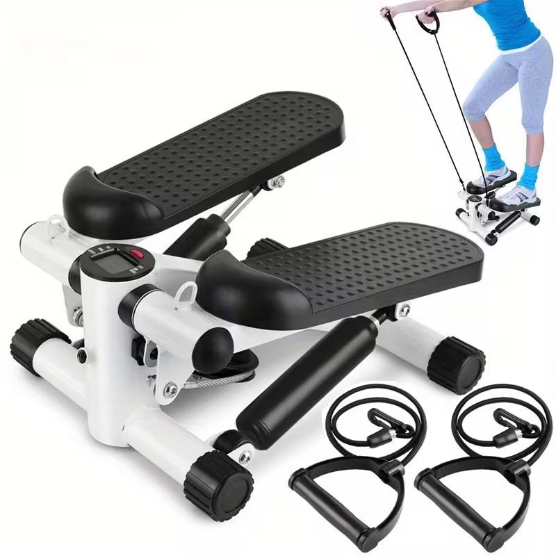 Hydraulic Stepper Machine with Resistance Bands & LCD Display
