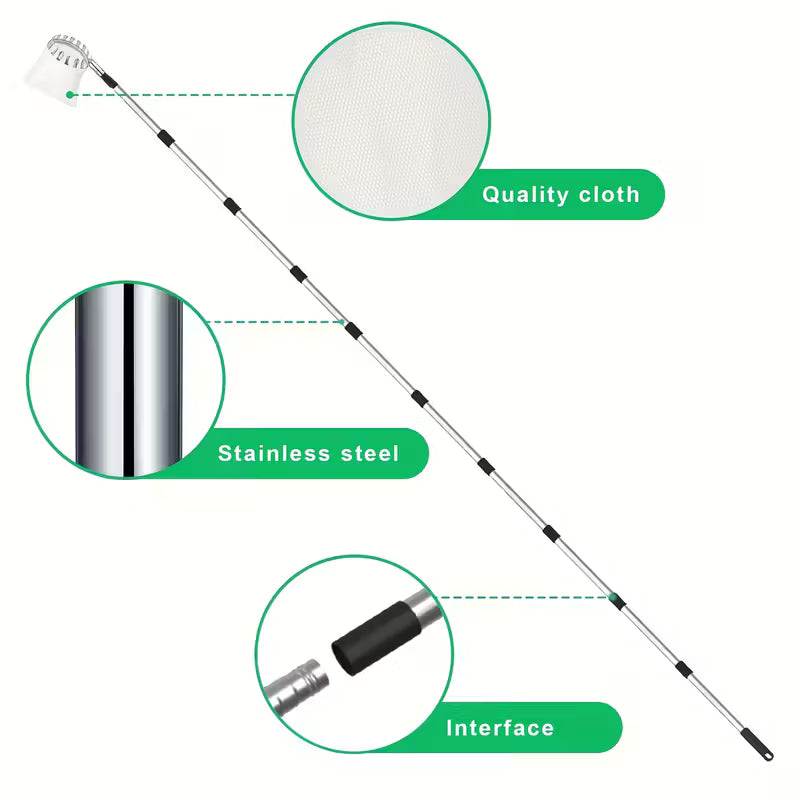 3.35m Telescopic Fruit Picker Pole with Basket – Adjustable Stainless Steel