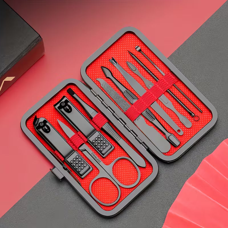 Luxury Manicure & Pedicure Set (7/10/24pcs) – Stainless Steel Nail Care Kit with Travel Case