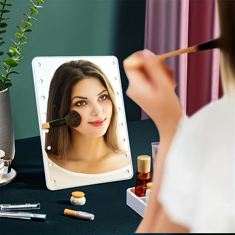 16 LED Makeup Mirror – Touch Dimmer, USB/Battery