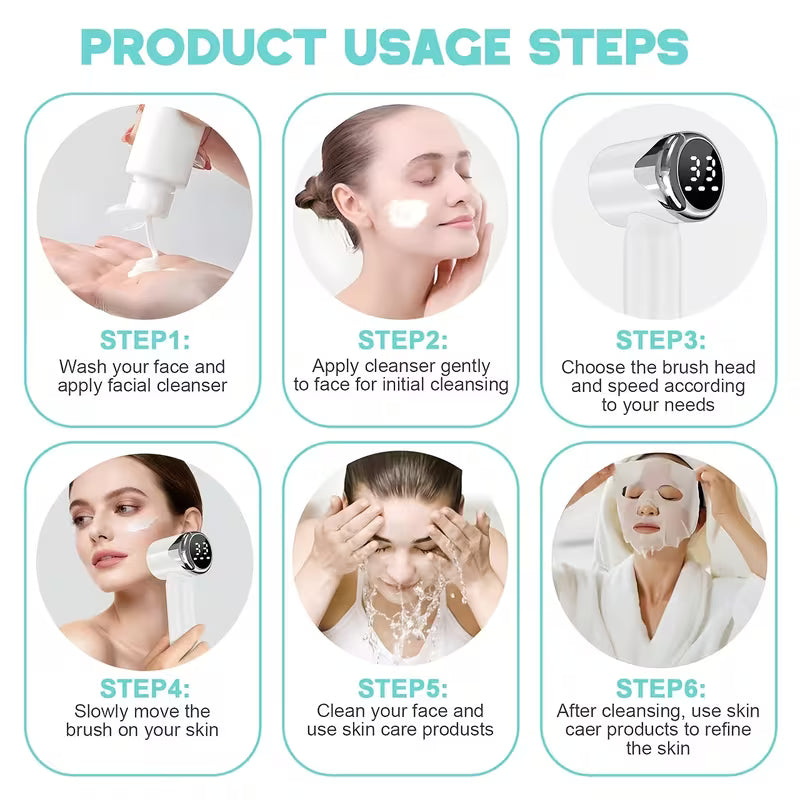 6-in-1 Electric Facial Cleansing Brush Set – Deep Clean