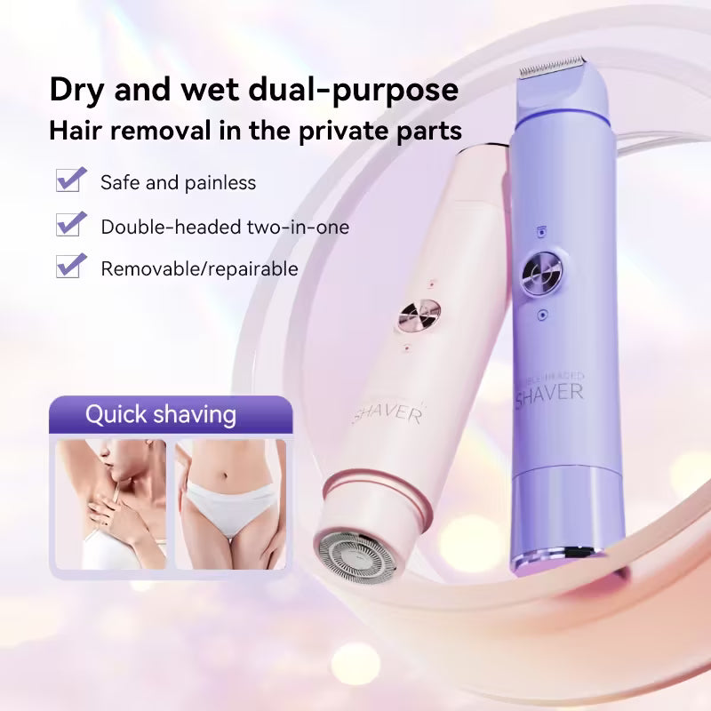 Double-Head Electric Shaver – Wireless USB Bikini & Body Trimmer, Wet & Dry