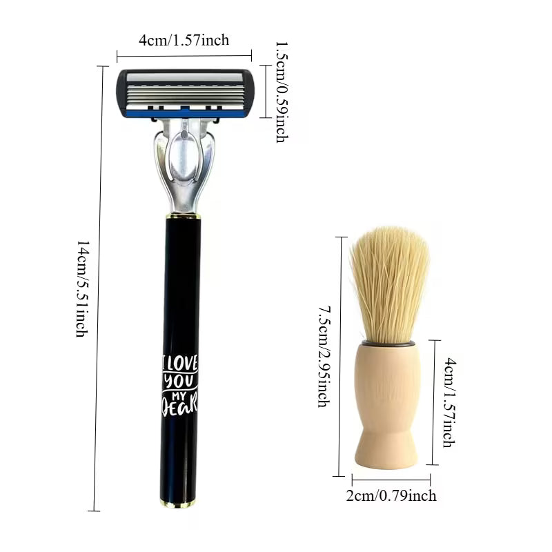 Men’s 6-Blade Razor Set – 2 Handles + 24 Refills