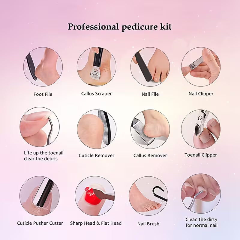 27-in-1 Professional Foot & Pedicure Care Kit – Complete Nail & Cuticle Grooming Set (Portable, No Power Required)