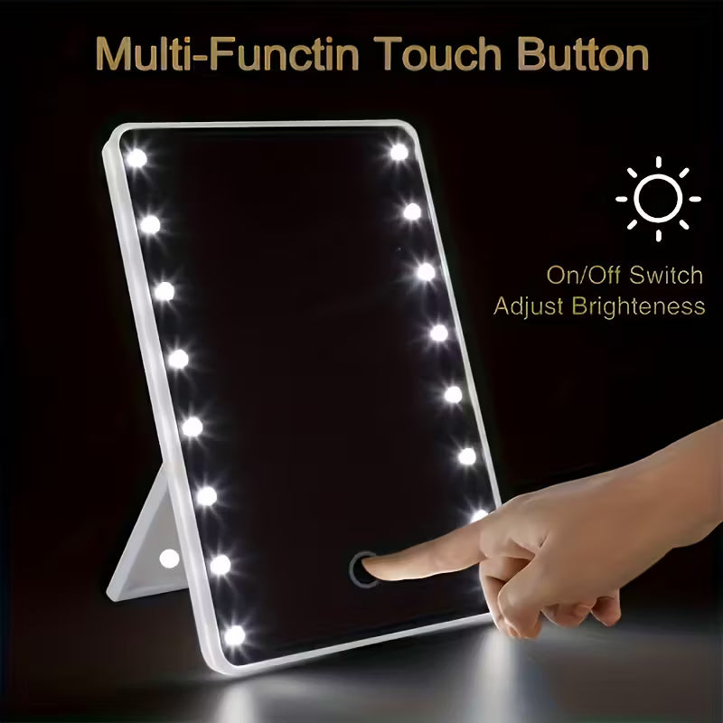 16 LED Makeup Mirror – Touch Dimmer, USB/Battery
