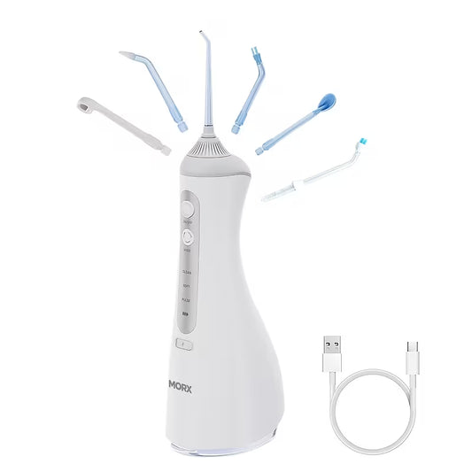 MORX USB Rechargeable Water Flosser – 320ML Portable Oral Cleaner