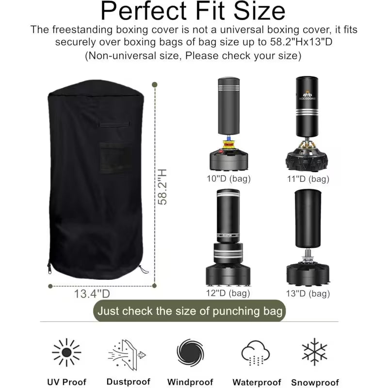 Freestanding Punching Bag Cover – Waterproof Adjustable Heavy-Duty Boxing Bag Protector