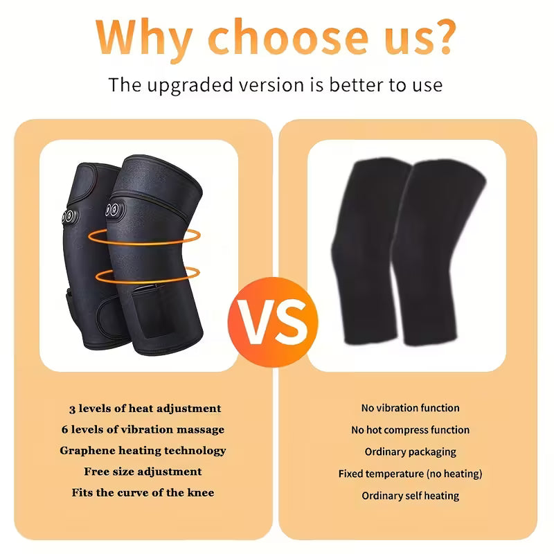Heated Vibrating Knee Wrap – Joint Pain Relief Massage Pad for Knee, Elbow & Shoulder