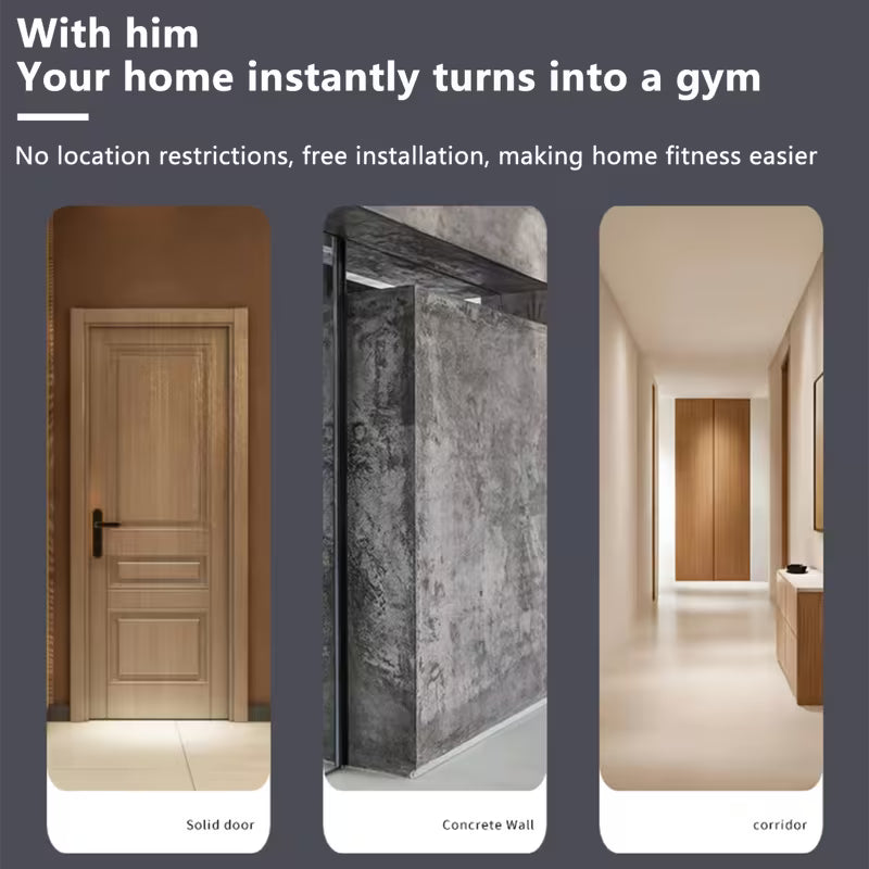 Adjustable No-Drill Door Pull-Up Bar with Level Meter
