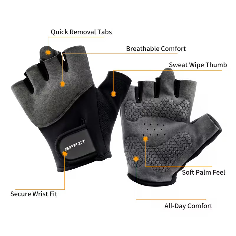 Fingerless Workout Gloves – Breathable Gym & Cycling Grip