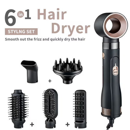 6-in-1 Hair Dryer Brush – Professional Ionic Blow Dryer with Diffuser