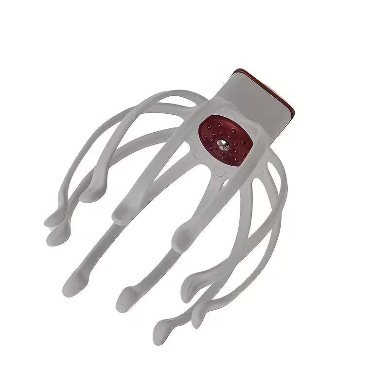USB Rechargeable 3-Speed Electric Octopus Scalp Massager for Portable Stress Relief.