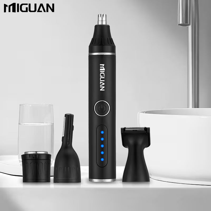 4-in-1 USB Grooming Kit – Nose, Ear, Beard & Eyebrow Trimmer for Men