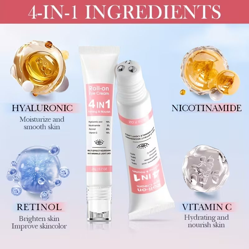 4-in-1 Firming & Nourishing Roll-On Eye Cream – Dark Circles & Brightening