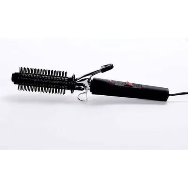 Professional Hair Curling Iron Set – Dual-Function Curling Wand with Bristle Attachment (Black)